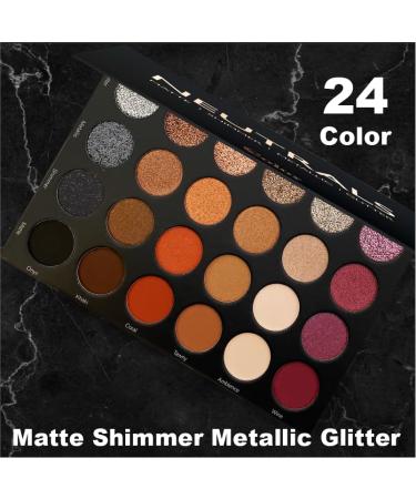 Ccolor Cosmetics Neutrals 24-Color Eyeshadow Palette - Matte Shimmer Metallic & Glitter - Highly Pigmented Long-Wearing Easy-to-Blend Eye Makeup Kit for Stunning Looks - Buy Online on GoSupps.com