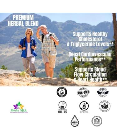 Herbs SRA CARDIOCLEAN Cardiovascular Support Supplement with Hawthorn Black Garlic Omega-3 & Nattokinase Supports Heart Health Circulation & Healthy Cholesterol Levels 120 Vegetarian Capsules - Buy Online on GoSupps.com