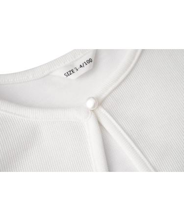 BONNY BILLY Girls Long Sleeve Knitted Cotton Cardigan Shrug - White (4-5 Years) - Buy Online on GoSupps.com