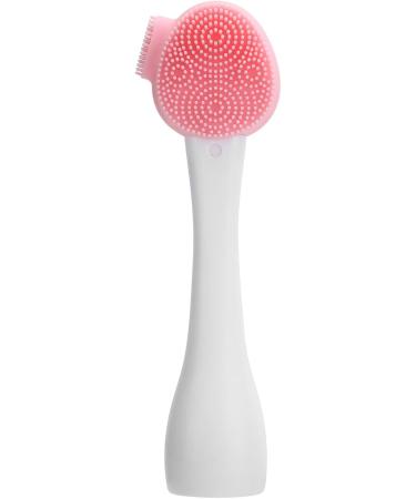 Food Grade Silica Gel Deep Cleansing Face Brush Silicone Face Brush for Facial (Pink and White Single Head) - Buy Online on GoSupps.com