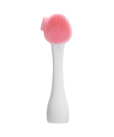 Raguso Manual Silicone Face Scrubber Facial Cleansing Brush Silicone DIY Blending Pen Makeup Cleaning Brush(White)