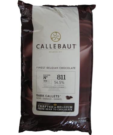 Callebaut Recipe No. 811 Finest Belgian Dark Callets With 54.5% Cacao 22 Pound (10Kg) DHL Next Day Delivery