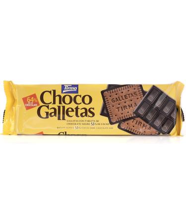 Tirma Chocogalletas Dark Chocolate 160g | Crunchy Dark Chocolate Coated Cookies | Vegetarian Snack Ideal for Snacks | Intense and Refined Snack to Share