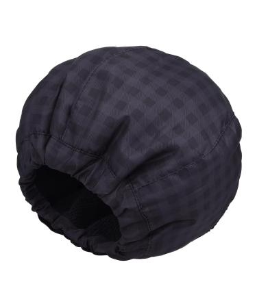 Men's Black Reversible Waterproof Shower Cap with Terry Lining - Adjustable and Large Size - Buy Online on GoSupps.com