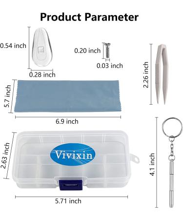 Vivixin Eyeglasses Nose Pads 25 Pairs - Repair Kit with Screwdriver, Screws, Tweezer, Cleaning Cloth - Anti-Slip Silicone Ear Grip - Nose Pad Replacement for Sunglasses & Reading Glasses - Buy Online on GoSupps.com