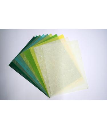 Mulberry Paper Stock 65 Handmade Tissue Sheets 8.5x11 for Origami - Natural Fiber Design in Red, Green, Blue, Yellow - Buy Online on GoSupps.com