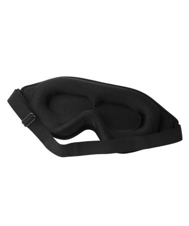 Hochoek 3D-Sleep-Mask Eye-Mask Eyeshade Eye-Cover - Deepened Groove One-Piece Hollow Wing for Nose (Black)