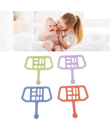4pcs Football Grid Silicone Baby Teether Chew Toys - Easy Grip Infant Gift for Kids - Buy Online on GoSupps.com