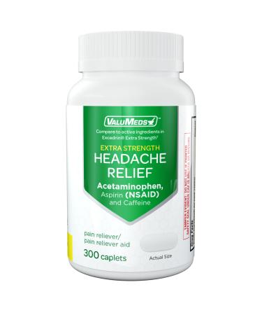ValuMeds Extra Strength Headache Relief Caplets (300-Count) | Nonsteroidal Anti-Inflammatory Pain Reliever | Migraine Relief Arthritis Muscles Joints