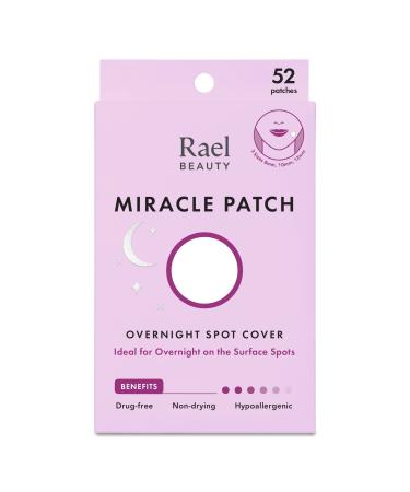 Rael Miracle Overnight Spot Cover - Thicker & Extra Adhesion, Hydrocolloid Acne Pimple Patches, Blemish Spot Stickers for Face, Absorbing Cover, 3 Sizes (52 Count) 52 Count (Pack of 1) 52.0