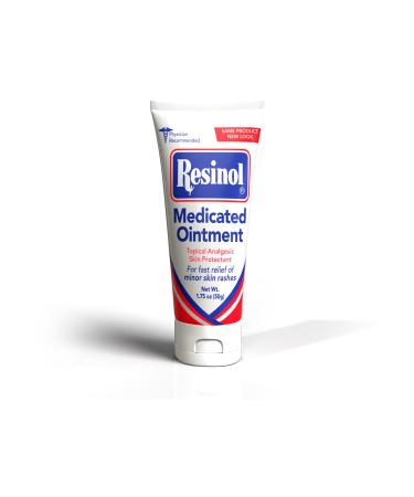 Resinol Medicated Ointment with Zinc Oxide for Pain Relief & Protection of Skin Irritations 1.75 oz Tube - Buy Online on GoSupps.com