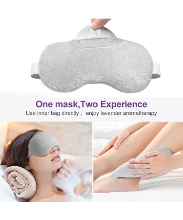 Weighted Lavender Eye Mask for Pain Relief - Hot & Cold Therapy Sleep Mask for Men & Women - Aromatherapy Eye Pillow for Dry Eyes, Migraines, Sinus Pain - Gray - Buy Online on GoSupps.com