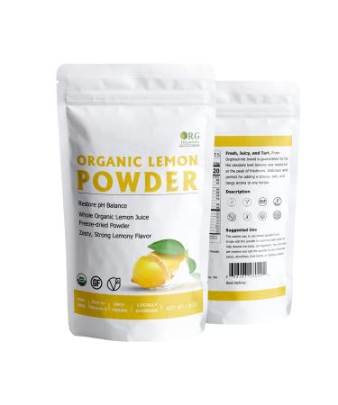 Organic Lemon Powder - Freeze Dried Whole Lemon Juice Powder 8oz - Buy Online on GoSupps.com