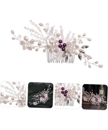 WOFASHPURET 1pc braided flower comb hair accessories hair barrettes for women Headpieces for Brides Hair Side Combs flower hair clips for women white wire modeling banquet hair comb - Buy Online on GoSupps.com