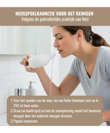 chienterprise Biebri NetiPot Nasal Cleansing Jug Nasal Jug Ceramic Nasal Canister 250 ml White - Buy Online on GoSupps.com