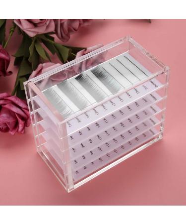 Eyelash Storage Box 5 Layers Plastic Lash Storage Organizer Clear Eyelash Display Container Cosmetic Makeup Storage Box for Grafting Lash Extension - Buy Online on GoSupps.com