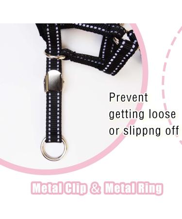OHVEECA Dog Head Collar with Reflective Strap Prevent Pulling Adjustable Soft Fabric Padded Dog Head Harness Dog Head Halter with Safety Clip for Training Guide(L Black) - Buy Online on GoSupps.com