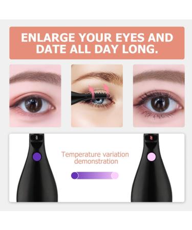 Healeved Heated Eyelash Curler USB Rechargeable Electric Heating Eyelash Curler with Comb for Women 3 Temperature Modes 2 in 1 Clip-Type Eyelash Curler Makeup Tools Black - Buy Online on GoSupps.com