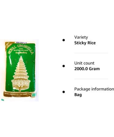 Royal Umbrella Thai Glutinous Rice 2kg - Authentic Thai Rice (Pack of 1) - Buy Online on GoSupps.com