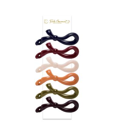 RC Roche Ornament 6 Pcs Women's Girls Cute Hair Ribbon Bow Ponytail Holder - Non Slip Grip, Stylish Fashion Accessory - Medium Classic Multicolor (Pack of 6) - Buy Online on GoSupps.com