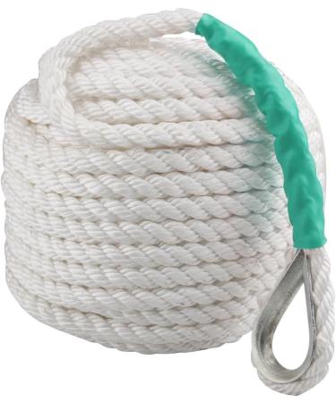 200ft x 12 Polypropylene Boat Anchor Rope | 3 Strand Twisted Line for Sailboat Mooring | 5850LB Breaking Strain - Buy Online on GoSupps.com
