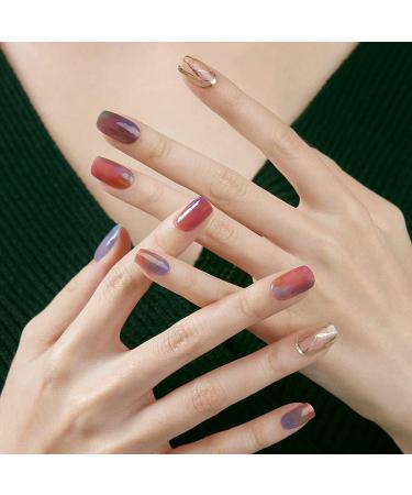 Zinipin Gellight Semi-Cured Gel Nail Strips | 24 Nail Wraps | Includes Nail Wipes Cuticle Stick & Nail File | Negative Space (Mood Day) - Buy Online on GoSupps.com