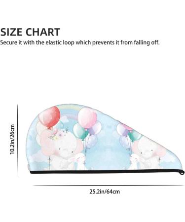 Buy Cute Elephant Bunny Flying Balloon Microfiber Hair Towel | Super Absorbent Coral Velvet Wrap for Long Curly & Thick Hair - Buy Online on GoSupps.com