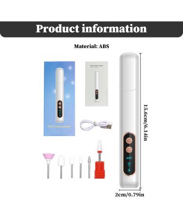 Electric Nail Drill Rechargeable Nail Drill Kit with 12 Drill Bits Nail Drill Machine 3 Speeds Multifunctional Nail Drill for Home Salon Travel White Nail Drills - Buy Online on GoSupps.com