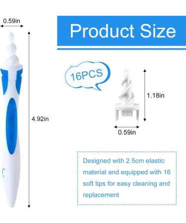 Yistoi Ear Cleaner Ears 360 Spiral Ear Cleaner Ear Cleaning and 16 Washable Tips Kit for Cleaning Earwax Earwax Removal Kit Suitable for Children and Adults - Buy Online on GoSupps.com