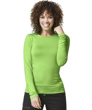 WonderWink Women's Silky Long-Sleeve T-Shirt - Green Apple | Size Medium - Buy Online on GoSupps.com