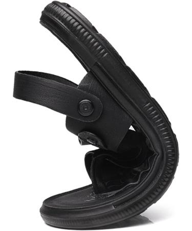 Summer Orthopedic Beach Sandals - Men's Vintage PU Bunion Corrector Flip Flops | Slip Resistant & Comfy Soft Walking Slippers for Arch & Heel Pain | Size 9.5, Black - Buy Online on GoSupps.com