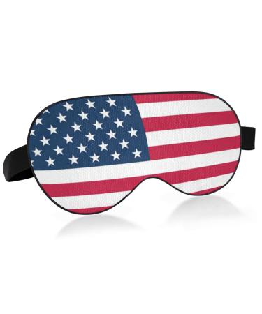 American Flag Design Breathable Sleeping Eyes Mask Cool Feeling Eye Sleep Cover for Summer Rest Elastic Contoured Blindfold for Women & Men Travel