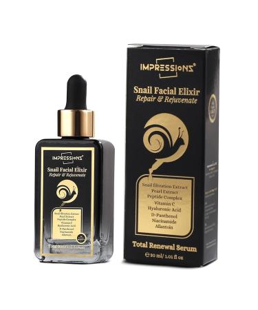 ImpressionZ Instant Visible Glow Snail Serum for Face - Collagen Enhancing Hydrating Serum with Snail Secretion Filtrate for Wrinkles & Fine Lines - Snail Mucin Serum for Radiant and Youthful Glow
