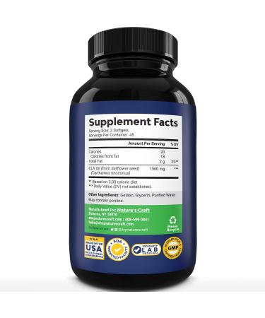 CLA Safflower Oil Supplement - 1560mg Lean Muscle Builder for Men and Women - Natural Pre Workout with Essential Fatty Acids - Buy Online on GoSupps.com