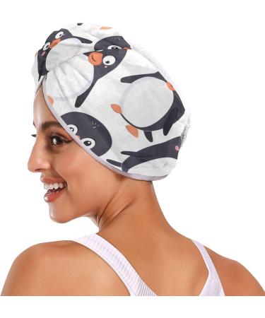 Small Cartoon Penguin Hair Towel 2 Pack - Super Absorbent Quick Dry Hair Turbans for Women & Girls - Buy Online on GoSupps.com