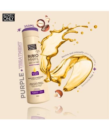 Purple Conditioner Treatment Mask - Rubio Marfil Blonde Pearl with Argan Oil | Perfect Blonde Toner (Perla Beige) 11.8 oz - International Shipping Available - Buy Online on GoSupps.com