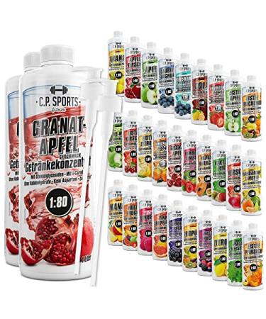 C.P.Sports beverage syrup for mineral drink i syrup sugar-free for vital drink pomegranate with vitamins i beverage concentrate for mixing with water for sports drink I 2 liter + 2 pump dispenser pomegranate 1 l (2 Pack)