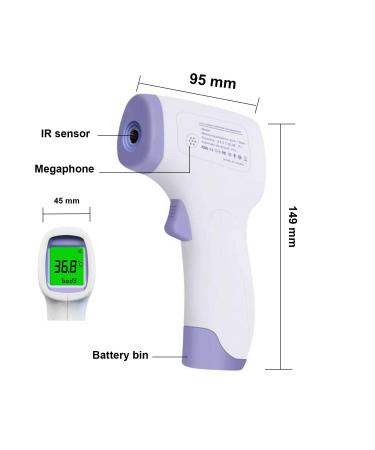 HD-Line Digital Thermometer - Accurate No-Touch Temperature Measurement for Body Objects & Space - LCD Display with 3 Color Modes Fever Alarm & Instant Read - Buy Online on GoSupps.com
