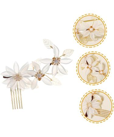 Housoutil Flower Comb Wedding Headpiece Bridal Headpieces Flower Girl Hair Accessory Pearl Headpiece for Wedding Bridal Headdress Wedding Hair Comb Combs Wedding Comb Crystal Wig Alloy Bride - Buy Online on GoSupps.com