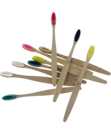 Xintaosm Charcoal Bamboo Toothbrush Set | Medium-Soft Bristle | 10-Pack Eco-Friendly Oral Health Accessories - Buy Online on GoSupps.com