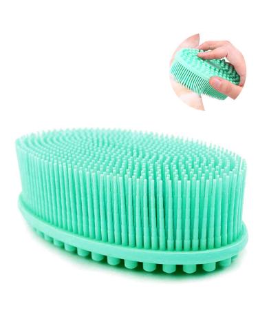 GBSTORE 1 Pcs green Exfoliating Silicone Shower Body brush  Easy to Clean  Lathers Well  Eco Friendly  Long Lasting  And More Hygienic Than Traditional Loofah