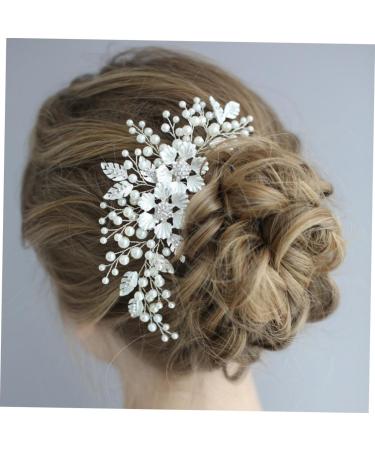 Beavorty bridal headpiece pearl headpiece Comb for Bridal Rhinestone Comb flower Hair Comb Rhinestone Hair Comb Wedding Hair Comb Wedding dress bride flower head - Buy Online on GoSupps.com