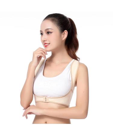 Posture Corrector Adjustable Back Fracture Support Men Women Back Clavicle Spine Shoulder Correction Beige M - Buy Online on GoSupps.com