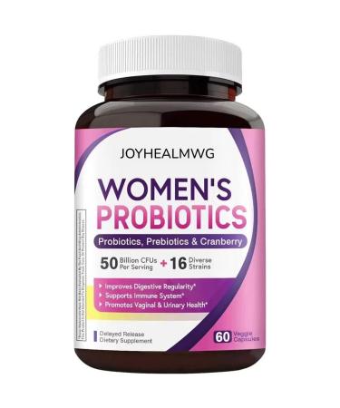 JOYHEALMWG Cranberry Women's Probiotic Capsules Prebiotics & 16 Probiotic Strains
