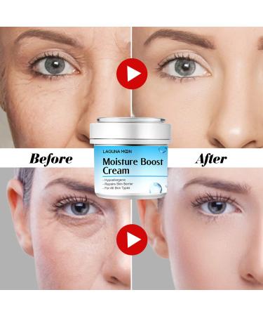 Lagunamoon Hyaluronic Acid Face Moisturizer for Women - Hydrating & Soothing Face Cream | Oil-Free, Fragrance-Free, Non-Comedogenic - 75g/2.64 oz - Buy Online on GoSupps.com