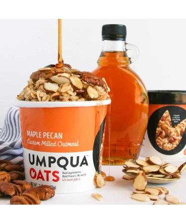 Umpqua Oats Maple Pecan Premium Oatmeal Cups - Pack of 8 | Custom Milled, Non-GMO, All Natural & No Mush - Buy Online on GoSupps.com