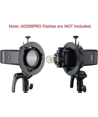 Godox S2 Speedlite S-Type Bracket - Bowens Mount Flash Holder for V1, AD200Pro, AD400Pro & More - Tiltable Design with Umbrella Mount - Buy Online on GoSupps.com