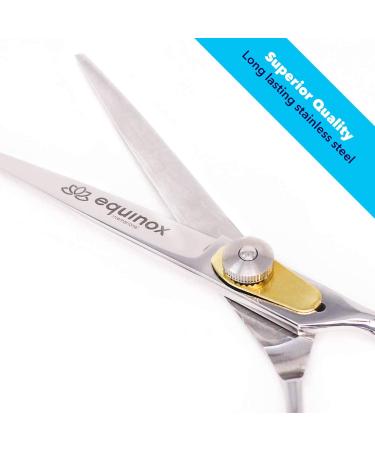 Equinox Professional Razor Edge Hair Cutting Scissors Set - 6.5 Inches - Barber Shears Kit for Men/Women - Silver - Buy Online on GoSupps.com