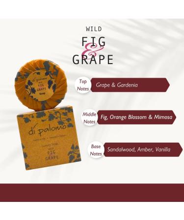 Di Palomo Vegan Wild Fig & Grape Luxury Soap Bar - 100g Moisturising Hand Soap for Ladies & Men - Vegan Skin Care Bar Soap - Buy Online on GoSupps.com