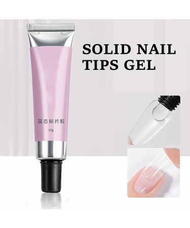 Solid Gel Nail Glue Solid Nail Glue Gel - Solid Gel Glue for Nails | Long Lasting Clear UV Nail Glue Press On Nail Adhesive for False Nails appuy - Buy Online on GoSupps.com